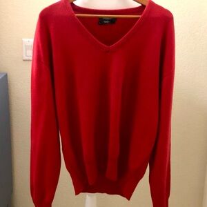 Christian Dior Monsieur Vintage Classic Red V-Neck Sweater